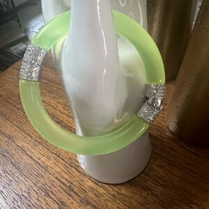 Lime Green and Silver Women's Bracelet